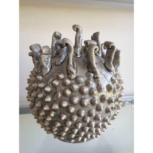 Botanical Green Textured Ceramic Vase