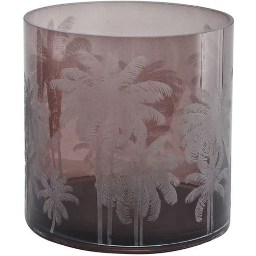 Brown Palm Glass Hurricane