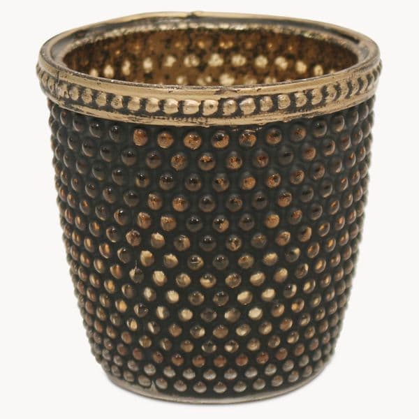 Capri Dotted Tealight Holder In Bronze Finish