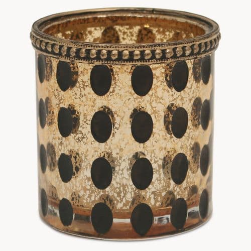 Capri Spotted Tealight Holder In Bronze Finish