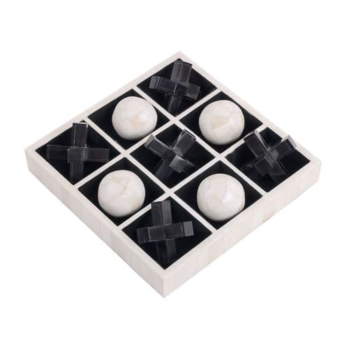 Farnham Off White And Black Bone Horn Inlay Noughts And Crosses