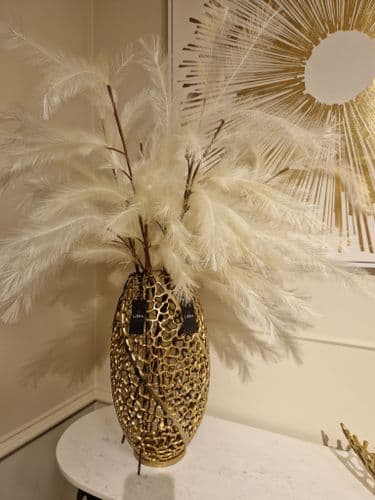 Faux Feather Ivory Grass Spray 110cm