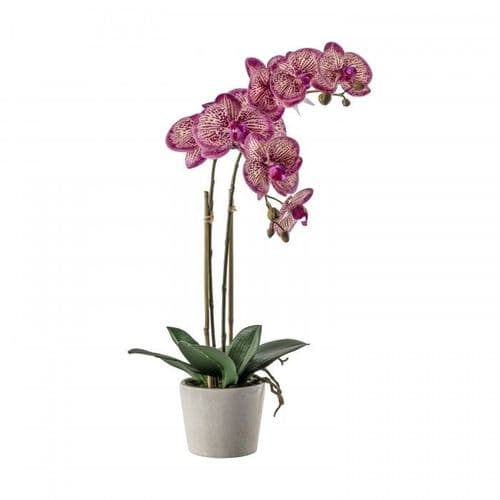 Faux Pink Orchid In A Ceramic Pot