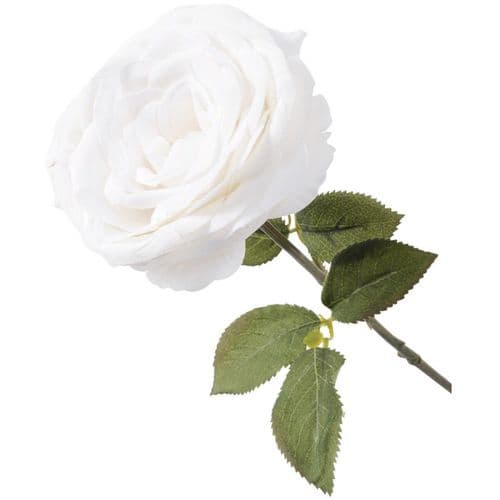 Faux White Velvet Rose 67cm