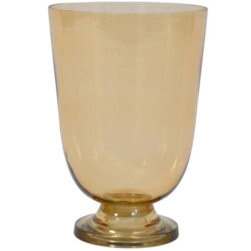 Grace Amber Glass Hurricane Lantern Small