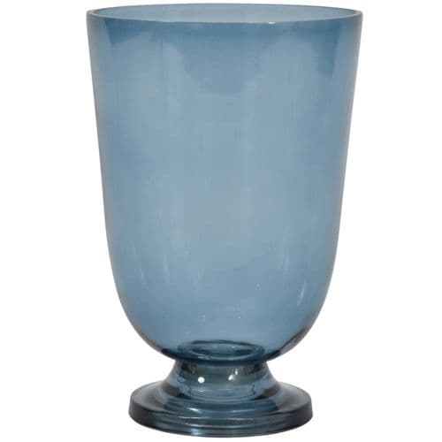 Grace Blue Glass Hurricane Small