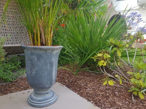 Grey Textured Resin Outdoor Urn