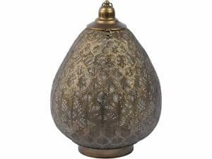 Large Filigree Ovate Lantern In Burnished Gold