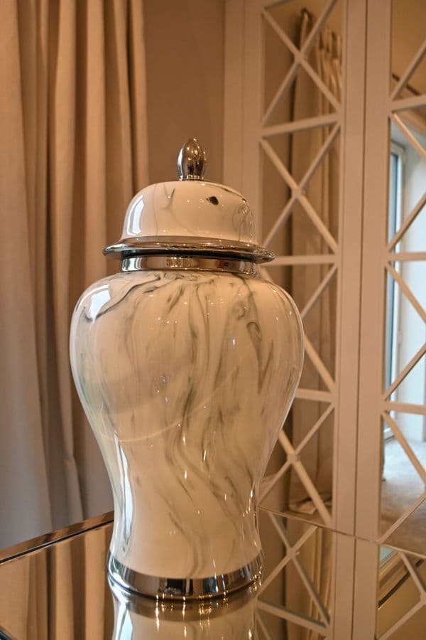 Marmo Marble Effect Ceramic Jar