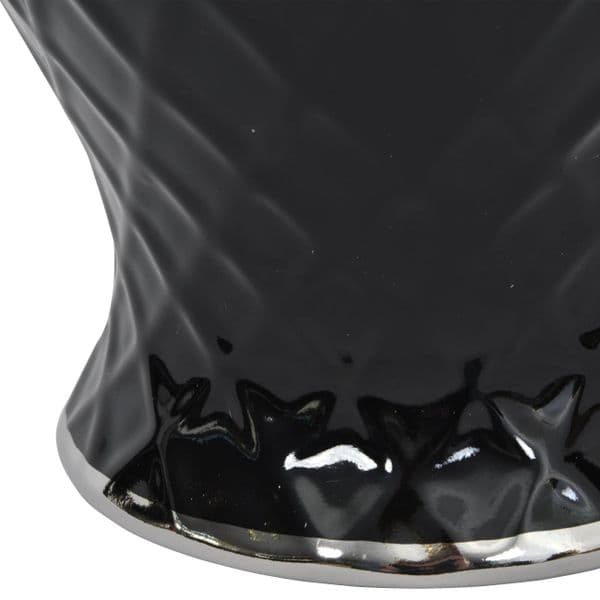 Mayfair Black and Silver Ceramic Ginger Jar