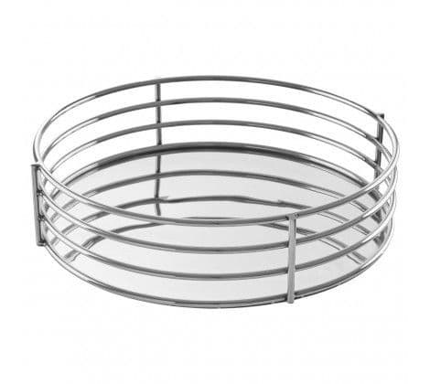 Mirrored Round Silver Tray