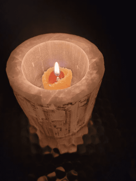 Natural Selenite Votive Holder