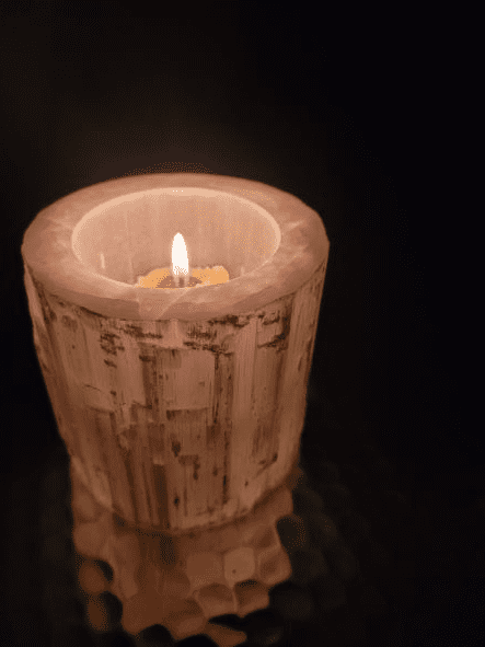 Natural Selenite Votive Holder