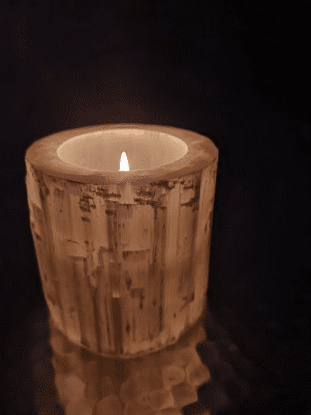 Natural Selenite Votive Holder