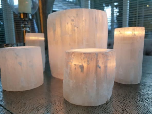 Natural Selenite Votive Holder