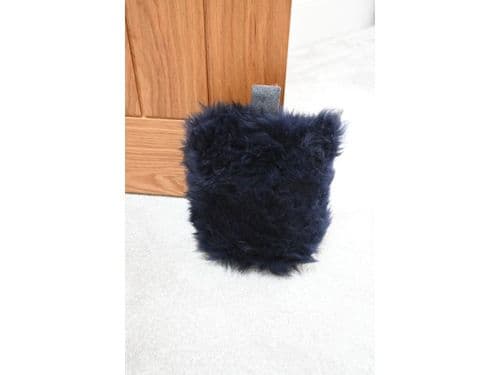 Navy Sheepskin Doorstop