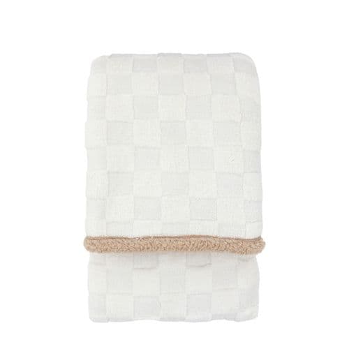 Oakley Checked Sherpa Throw Cream