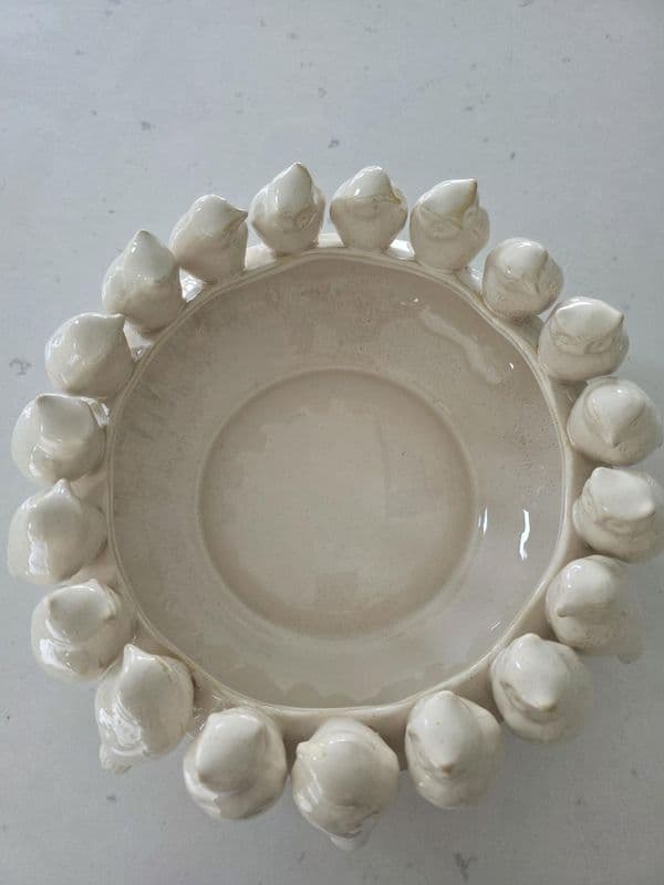 Oatmeal Ceramic Flock Of Birds Bowl