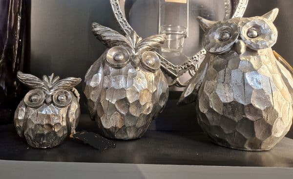 Otis The Small Silver Ceramic Owl
