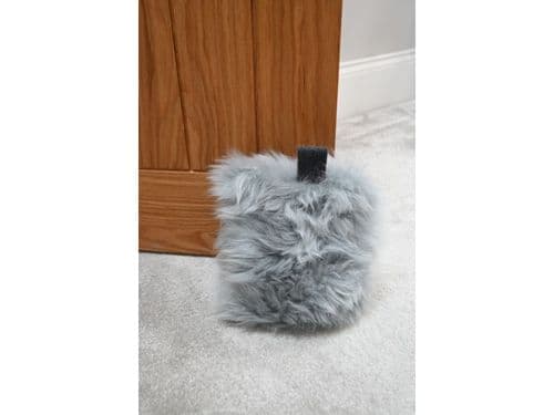 Silver Sheepskin Doorstop