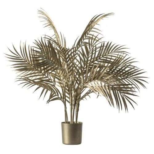 Small Champagne Gold Potted Palm Tree