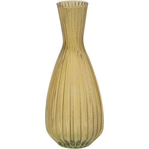 Small Priya Ribbed Tapered Amber Vase