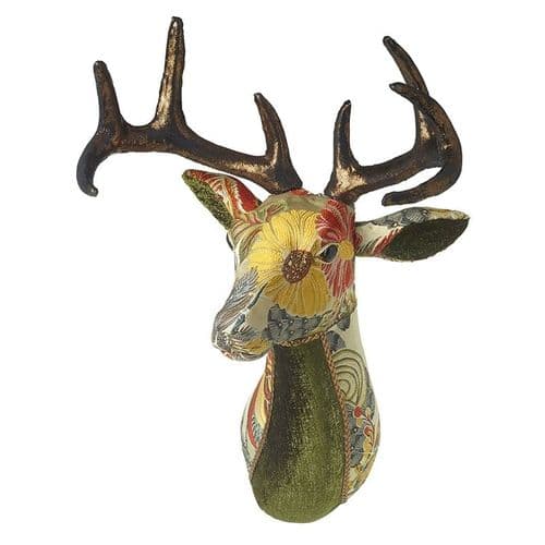 Stag Head With Patterned Fabric