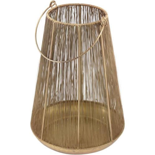 Tapered Tall Brass Strand Iron Lantern