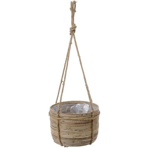 Toba Rattan Hanging Rope Basket