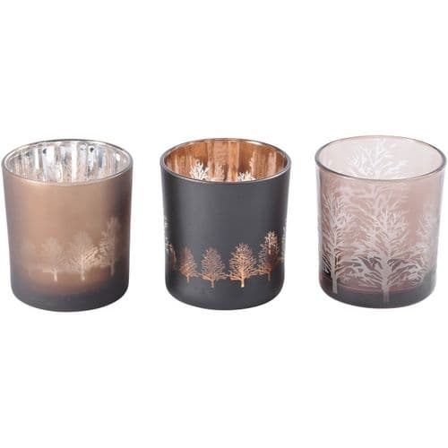 Tree Set Of 3 Small Votive Holders