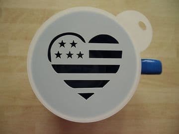 100mm american flag heart stencil