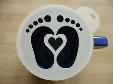 100mm baby feet stencil