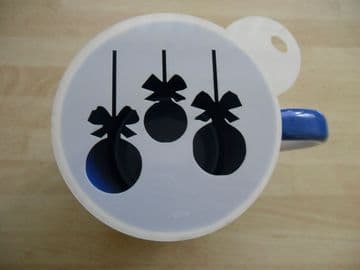 100mm bauble hanging bows stencil