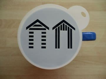100mm beach huts stencil