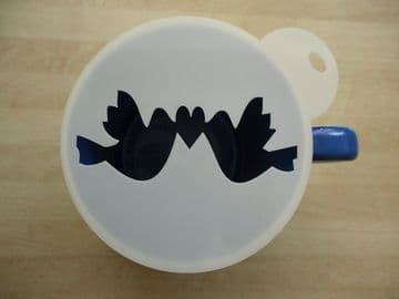100mm birds with heart stencil