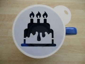 100mm birthday cake image stencil