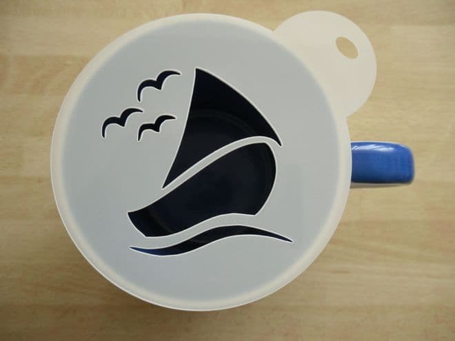 100mm boat at sea stencil