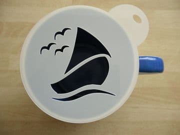 100mm boat at sea stencil