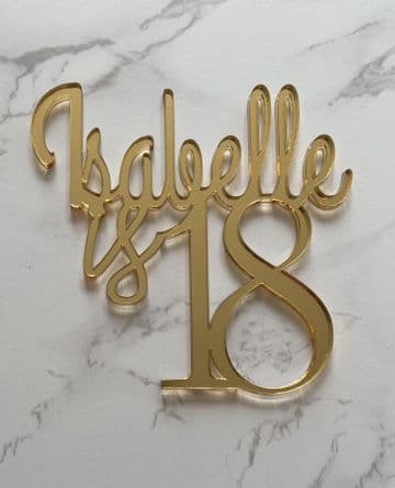 18 is personalised acrylic or wood cake charm