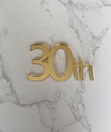 30th acrylic or wood cupcake topper