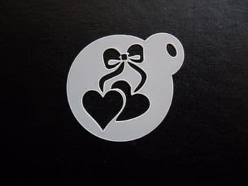 40mm hearts bow stencil