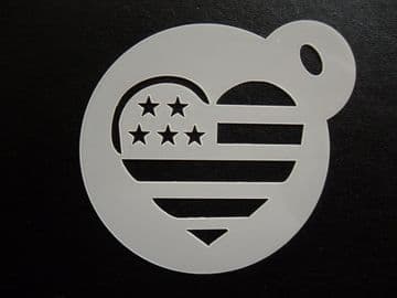 60mm american flag heart stencil