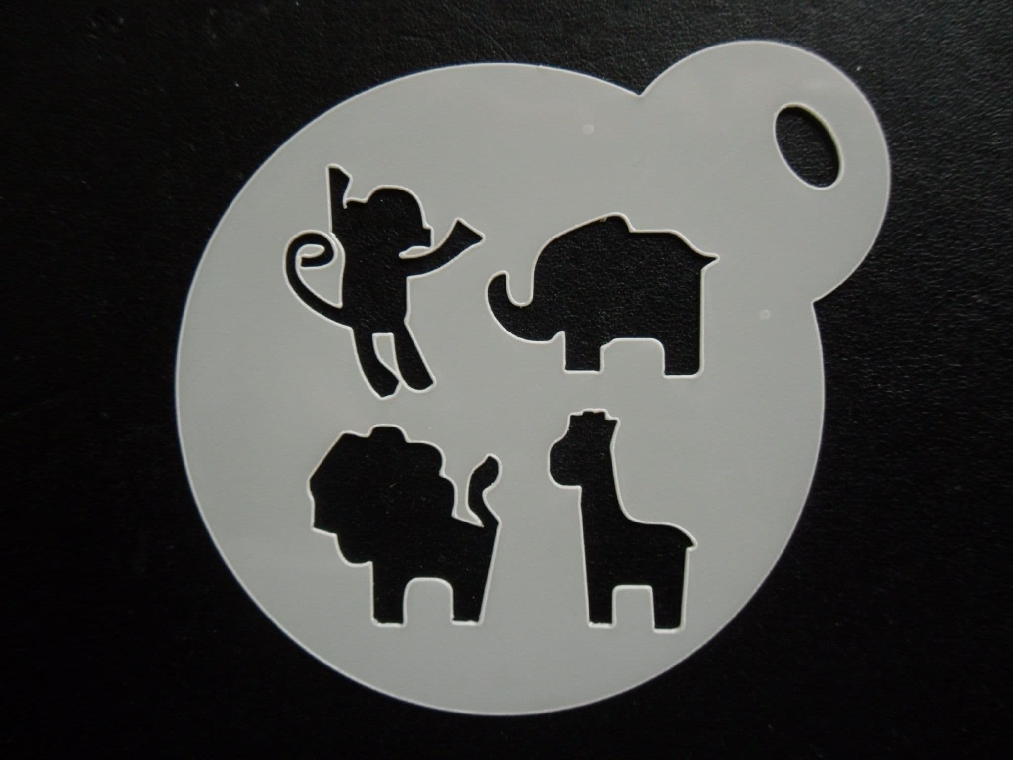 60mm baby jungle animals stencil