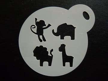 60mm baby jungle animals stencil