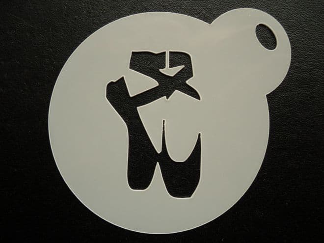 60mm ballet shoes stencil