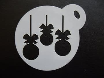 60mm bauble hanging bows stencil