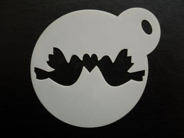 60mm birds with heart stencil