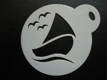 60mm boat at sea stencil
