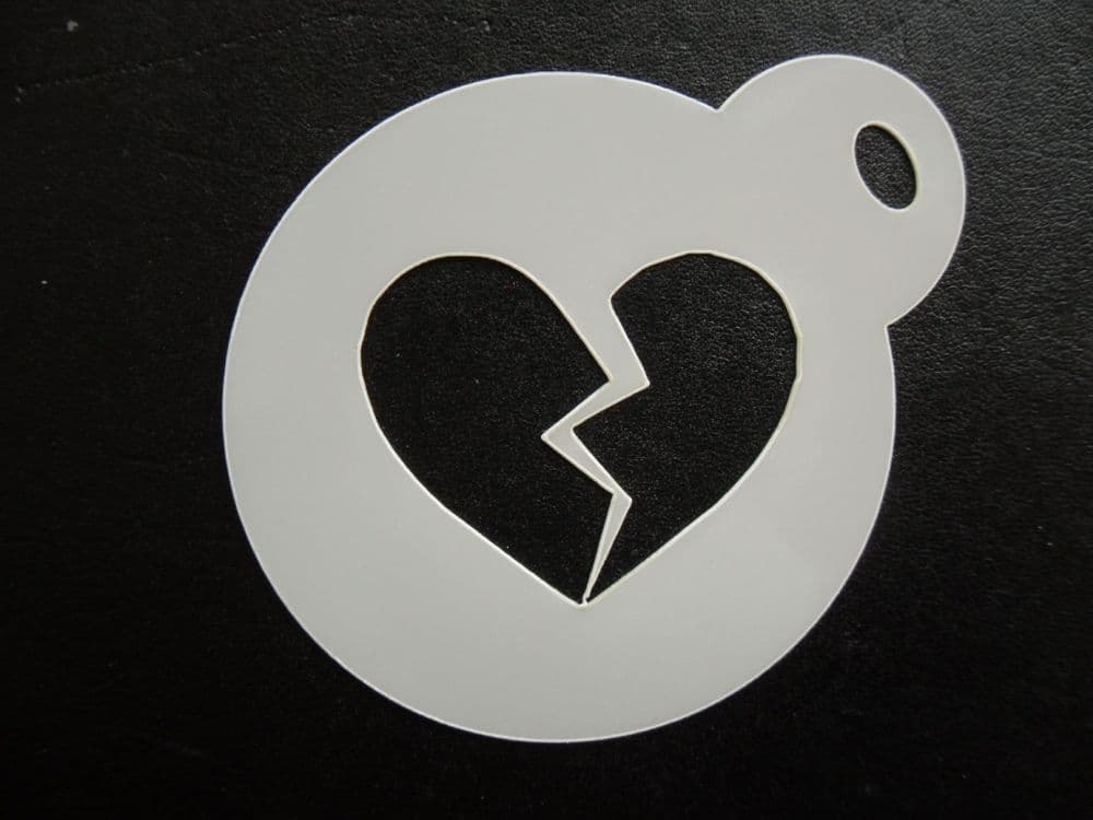 60mm broken heart stencil