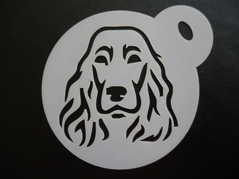 60mm cocker spaniel face stencil